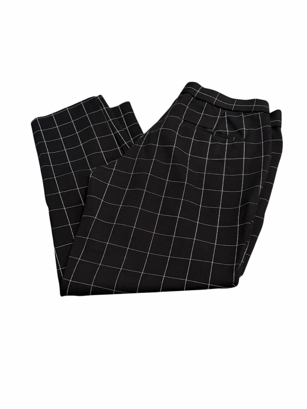 AMANDA + CHELSEA black windowpane dress pants